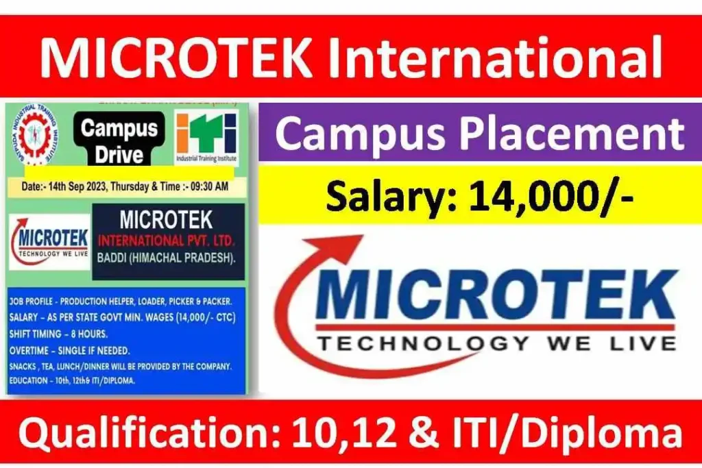 MICROTEK International Recruitment 2023